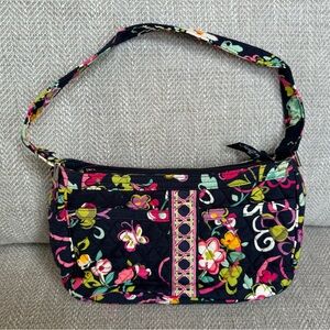 Vera Bradley Black Floral Shoulder Bag and wallet set
